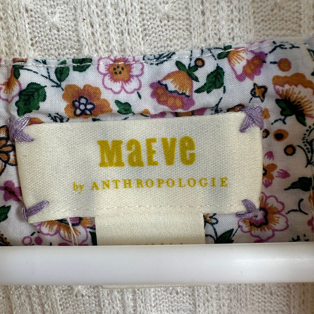 Anthropologie Maeve Rafaela Faux Wrap Deep V-Neck Long Sleeve X-SMALL - Picture 8 of 13